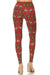 Women's Plus Christmas Red Green Reindeer Pattern Printed Leggings