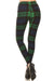 Women's 3X 5X Green Black Plaid Pattern Printed Leggings
