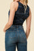 Women's Regular Blue Camo Print Bodysuit