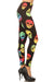 Women's 3X 5X Colorful Skull Pattern Printed Leggings - Red Yellow