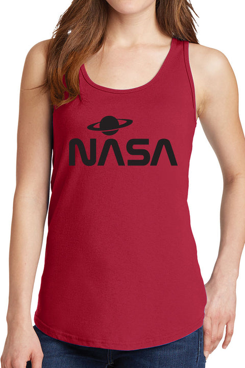 Women's NASA with Saturn Design Core Cotton Tank Tops -XS~4XL