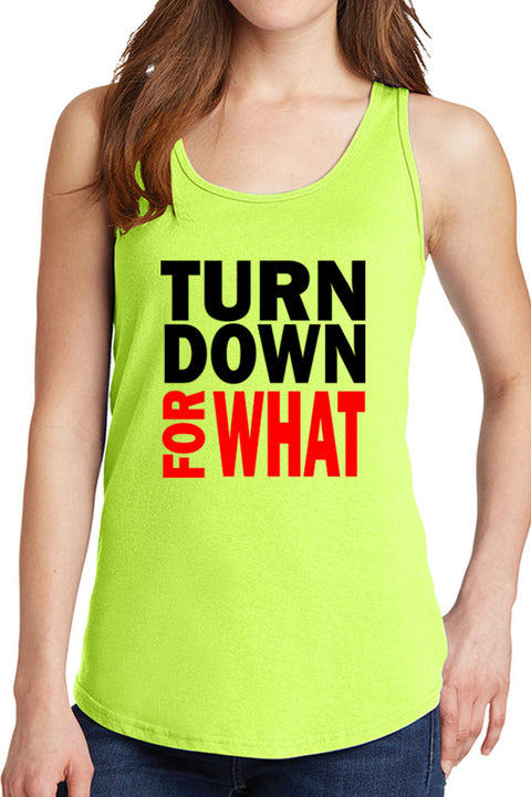 Women's Turn Down for What Core Cotton Tank Tops -XS~4XL