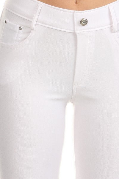 Women's Stretchy Cotton-Blend Jeggings with 5 Pockets- Regular and Plus