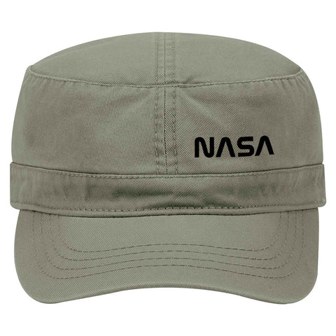 NASA Black Letter Garment Washed Superior Cotton Twill Military Hat for Men and Women