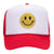 Yellow Glitter Happy Face Embroidered Patch 5 Panel Two Tone High Crown Mesh Back Trucker Hat