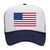 American Flag Printed 5 Panel Two Tone High Crown Mesh Back Trucker Hat