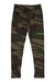 Girl's Dark Military Camouflage Pattern Print Leggings - Olive Green