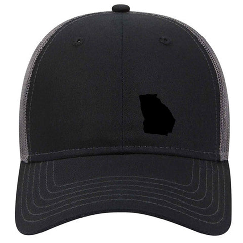 Georgia Map 6 Panel Low Profile Mesh Back Trucker Hat - For Men and Women