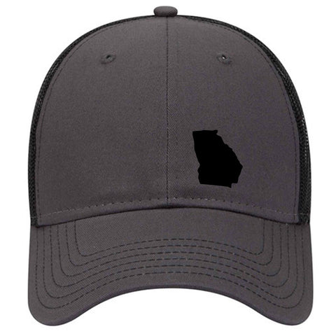 Georgia Map 6 Panel Low Profile Mesh Back Trucker Hat - For Men and Women