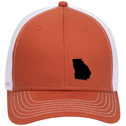 Georgia Map 6 Panel Low Profile Mesh Back Trucker Hat - For Men and Women