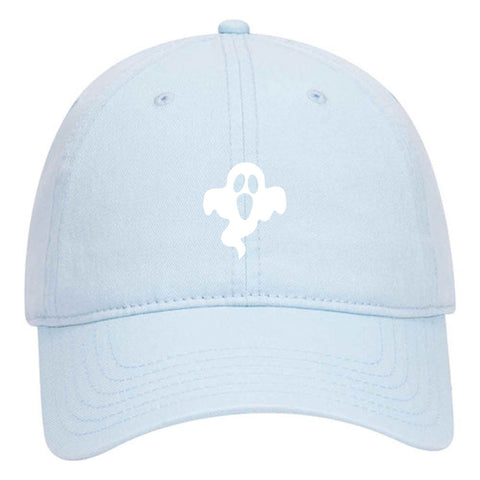 Creepy Ghost Puff Halloween Printed Garment Washed Superior Cotton Twill Dad Hat - For Women and Men