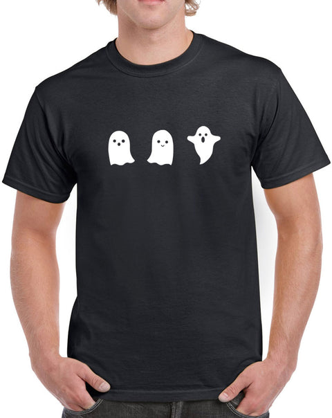 Men’s Ghost Glow in the Dark Heavy Cotton Classic Fit Round Neck Short Sleeve T-Shirts – S ~ 3XL