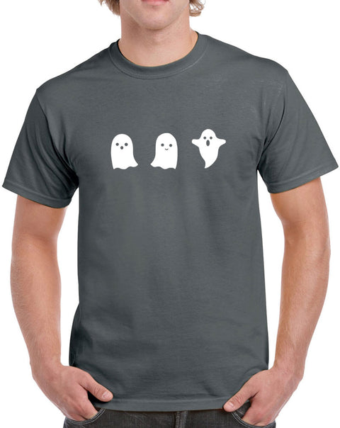 Men’s Ghost Glow in the Dark Heavy Cotton Classic Fit Round Neck Short Sleeve T-Shirts – S ~ 3XL