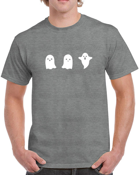 Men’s Ghost Glow in the Dark Heavy Cotton Classic Fit Round Neck Short Sleeve T-Shirts – S ~ 3XL