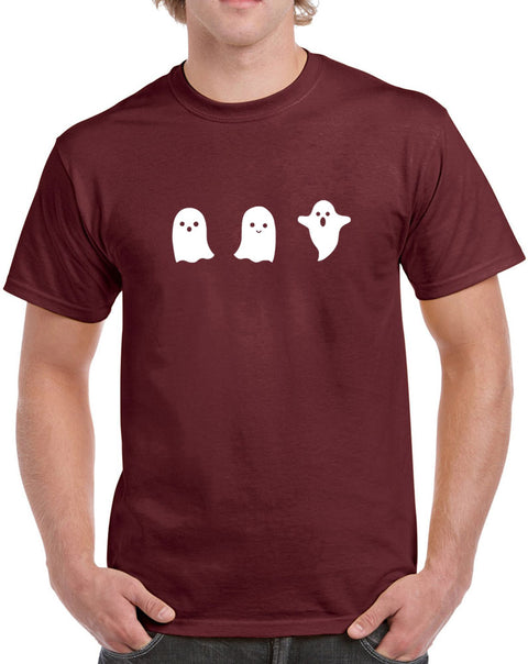 Men’s Ghost Glow in the Dark Heavy Cotton Classic Fit Round Neck Short Sleeve T-Shirts – S ~ 3XL