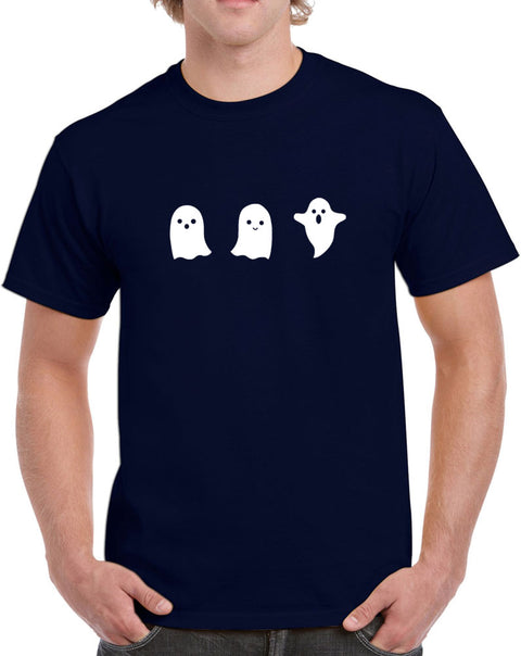 Men’s Ghost Glow in the Dark Heavy Cotton Classic Fit Round Neck Short Sleeve T-Shirts – S ~ 3XL