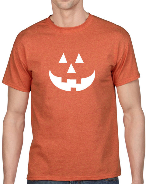 Men’s Pumpkin Glow in the Dark Heavy Cotton Classic Fit Round Neck Short Sleeve T-Shirts – S ~ 3XL