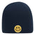 Yellow Glitter Happy Face Embroidered Patch Superior Cotton Blend 9" Classic Knit Beanies for Men & Women