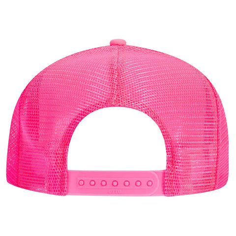 Yellow Happy Face Suede Like Feel Textured Printed Neon 5 Panel High Crown Foam Mesh Back Trucker Hat - For Men and Women