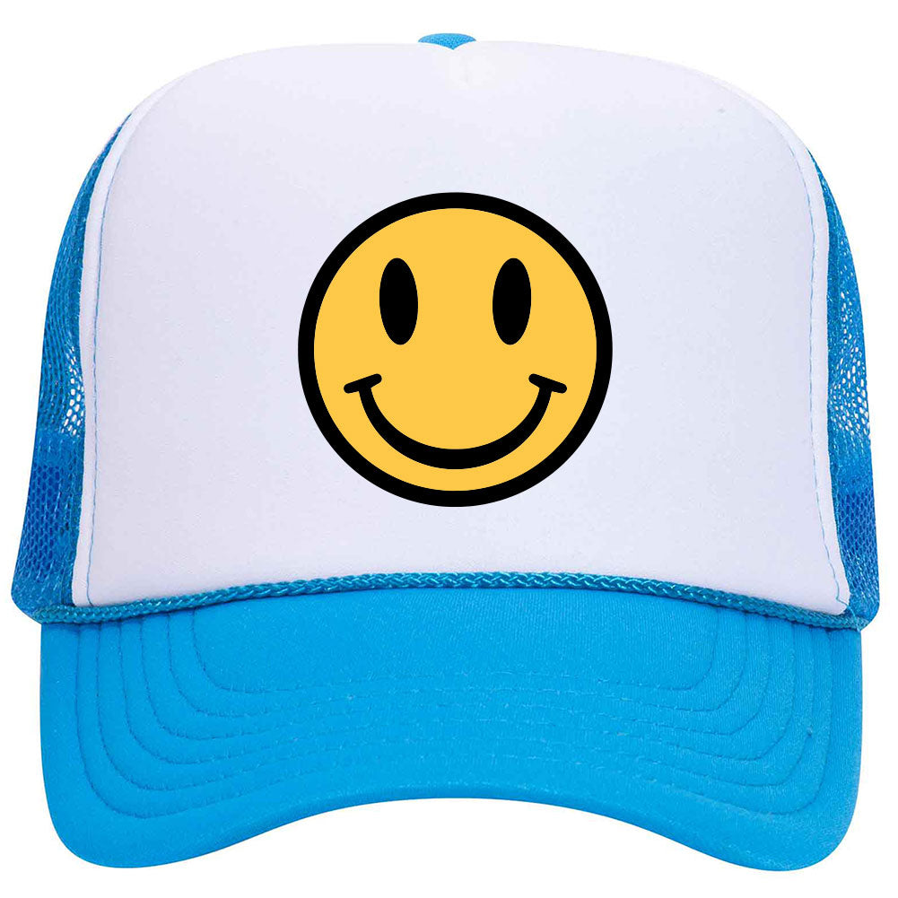 Yellow Happy Face Suede Like Feel Textured Printed Neon 5 Panel High C–  iZZYZX