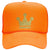 Gold Crown Glitter Printed Neon 5 Panel High Crown Foam Mesh Back Trucker Hat - for Men and Women