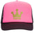 Gold Crown Glitter Printed Neon 5 Panel High Crown Foam Mesh Back Trucker Hat - for Men and Women