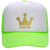 Gold Crown Glitter Printed Neon 5 Panel High Crown Foam Mesh Back Trucker Hat - for Men and Women