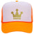 Gold Crown Glitter Printed Neon 5 Panel High Crown Foam Mesh Back Trucker Hat - for Men and Women