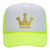Gold Crown Glitter Printed Neon 5 Panel High Crown Foam Mesh Back Trucker Hat - for Men and Women