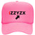 iZZYZX Logo with Arrow PU Printed Neon 5 Panel High Crown Foam Mesh Back Trucker Hat - For Men and Women