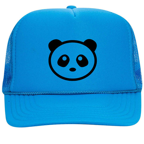 Giant Panda Suede Like Feel Textured Printed Neon 5 Panel High Crown Foam Mesh Back Trucker Hat - For Men and Women