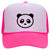 Giant Panda Suede Like Feel Textured Printed Neon 5 Panel High Crown Foam Mesh Back Trucker Hat - For Men and Women