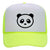Giant Panda Suede Like Feel Textured Printed Neon 5 Panel High Crown Foam Mesh Back Trucker Hat - For Men and Women