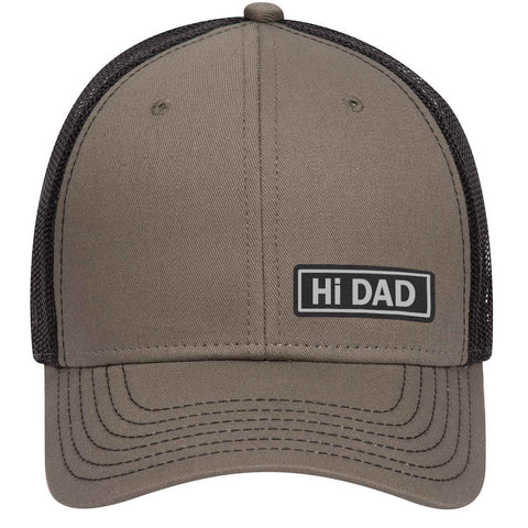 Hi Dad Leatherette Patch 6 Panel Low Profile Mesh Back Trucker Hat for Men