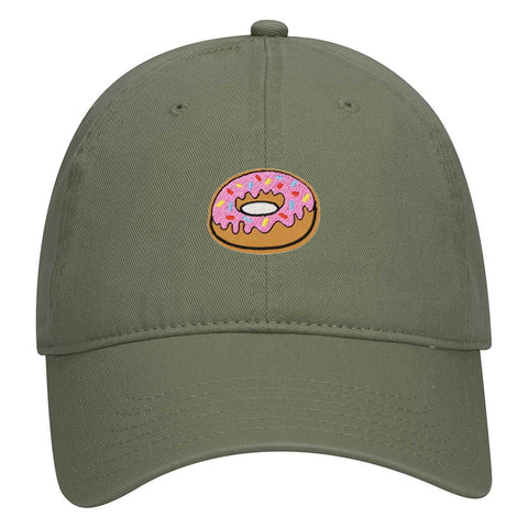 Pink Sparkle Donut Embroidered Patch Pastel Tone Garment Washed Superior Cotton Twill Dad Hat - For Women and Men