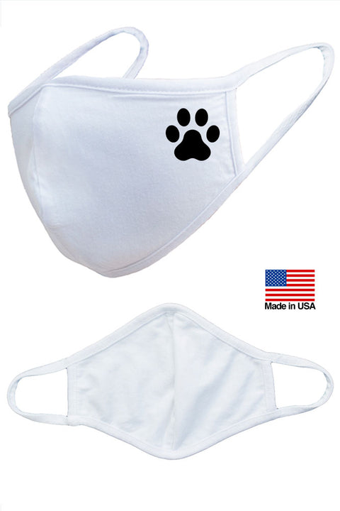 Dog Paw Reusable Washable Cotton Face Masks - Made in USA