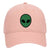 Green Alien Head Suede Like Feel Textured Printed Garment Washed Superior Cotton Twill Dad Hat - For Women and Men