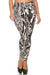 Women's Plus Mixed Zebra and Leopard Animal Pattern Print Leggings - White Black