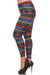 Women's Plus Colorful Ancient Shape Pattern Print Leggings - Blue Yellow Red