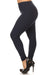 Women's 3X5X Extra Big Size Stretchable Solid Peach Skin Fabric Full Length Leggings