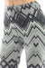 Women's Regular Tribal and Peaked Pattern Print Leggings - Grey Black