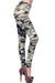 Women's Plus Camouflage Military Look Pattern Printed Leggings - Lt Grey Charcoal