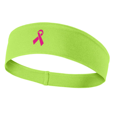 Breast Cancer Ribbon Graphic Printed Moisture Wicking Headbands for Men and Women