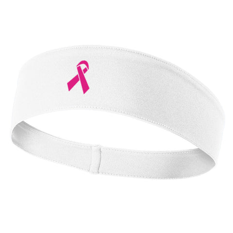 Breast Cancer Ribbon Graphic Printed Moisture Wicking Headbands for Men and Women