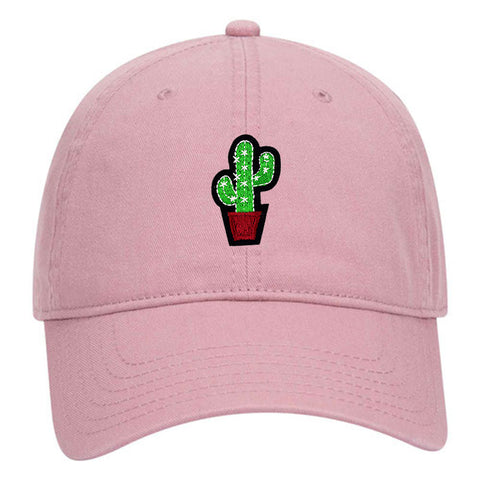 Cactus Embroidered Patch Pastel Tone Garment Washed Superior Cotton Twill Dad Hat - For Women and Men