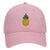 Pineapple Embroidered Patch Pastel Tone Garment Washed Superior Cotton Twill Dad Hat - For Women and Men