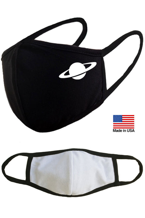 Planet Saturn Space Reusable Washable Cotton Face Masks - Made in USA