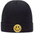 Yellow Glitter Happy Face Superior Cotton Blend 12" Classic Knit Cuff Beanies for Men & Women