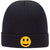 Yellow Happy Face Suede Like Feel Printed Superior Cotton Blend 12" Classic Knit Cuff Beanies for Men & Women