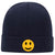 Yellow Happy Face Suede Like Feel Printed Superior Cotton Blend 12" Classic Knit Cuff Beanies for Men & Women